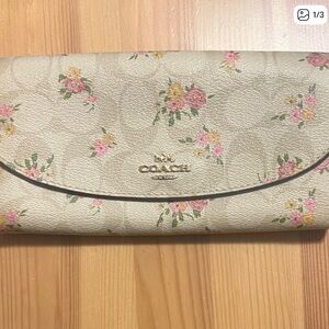 Coach Cream Floral Wallet